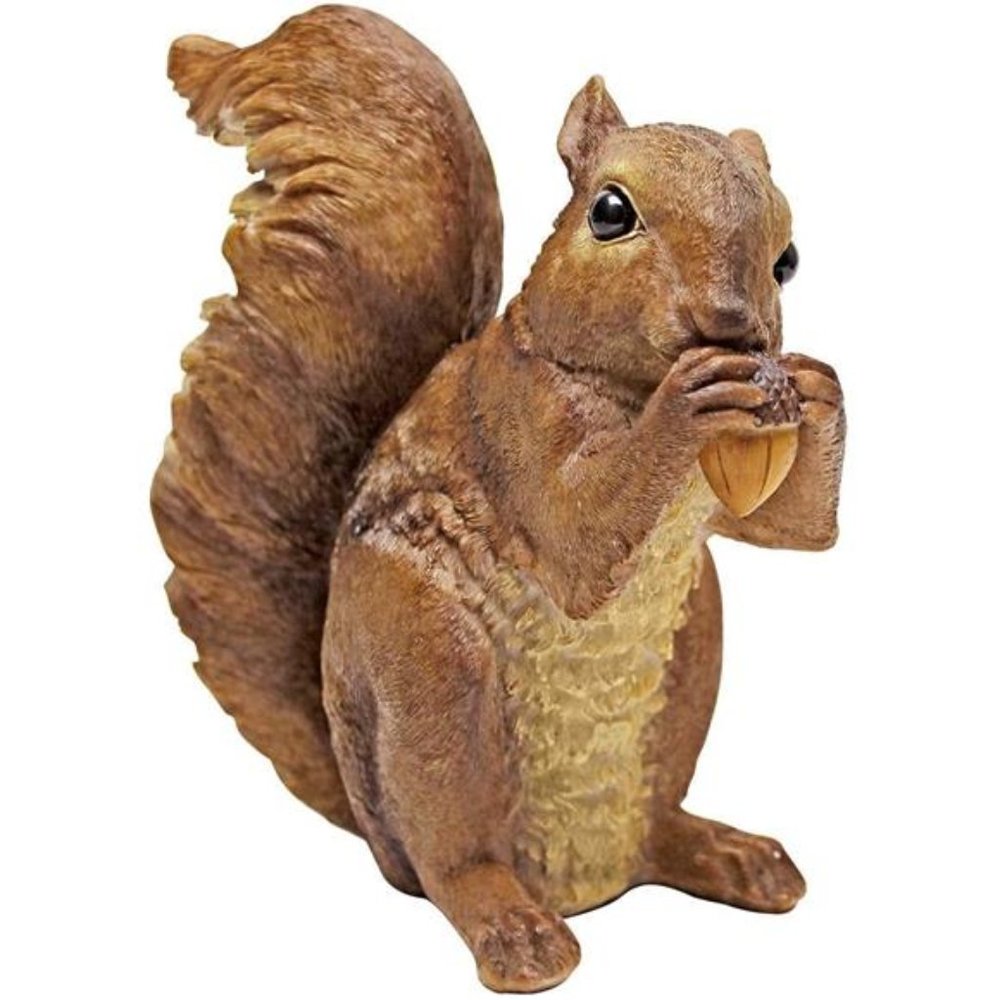 Chomper the Woodland Squirrel Outdoor Garden Statue, 7 Inch, full color